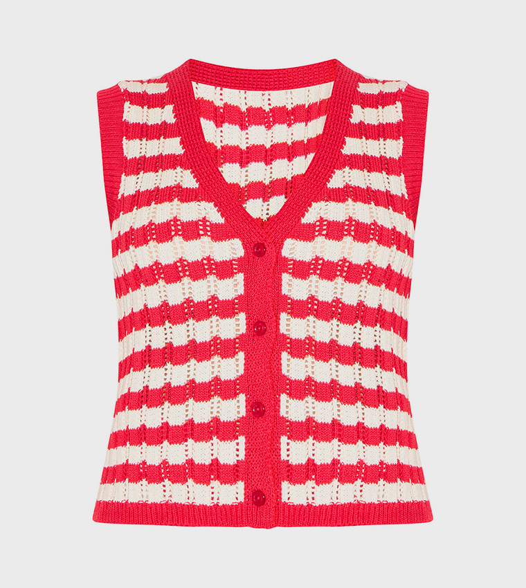 Petite Striped Sleeveless Crop Top
