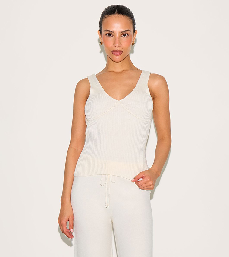 Petite Ribbed Sleeveless Top
