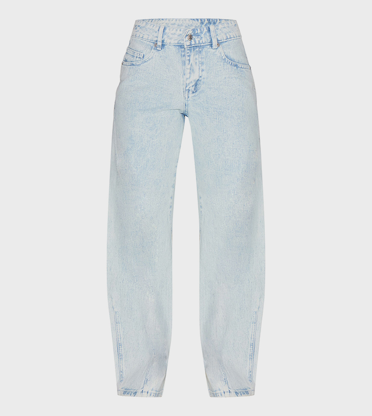 Washed Seam Detail Relaxed Fit Jeans