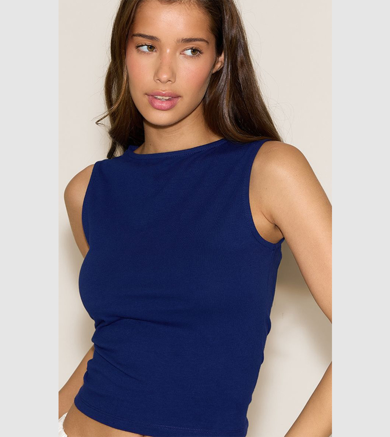 Solid Soft Sleeveless Crop Top