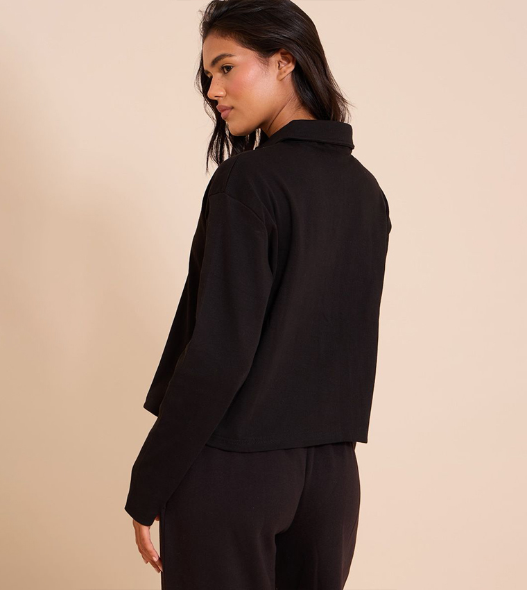 Cropped Boxy Collared Shirt