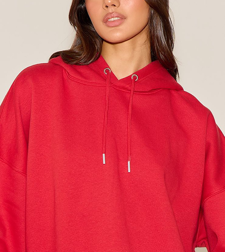 Textured Long Sleeves Oversized Hoodie