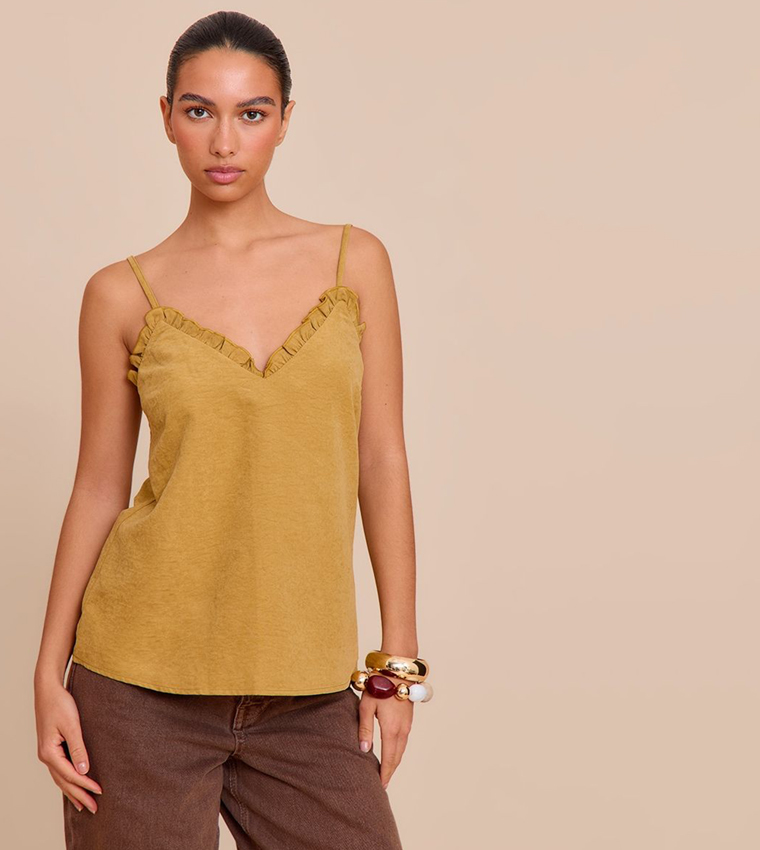 Deep Frill Detail Cami Top