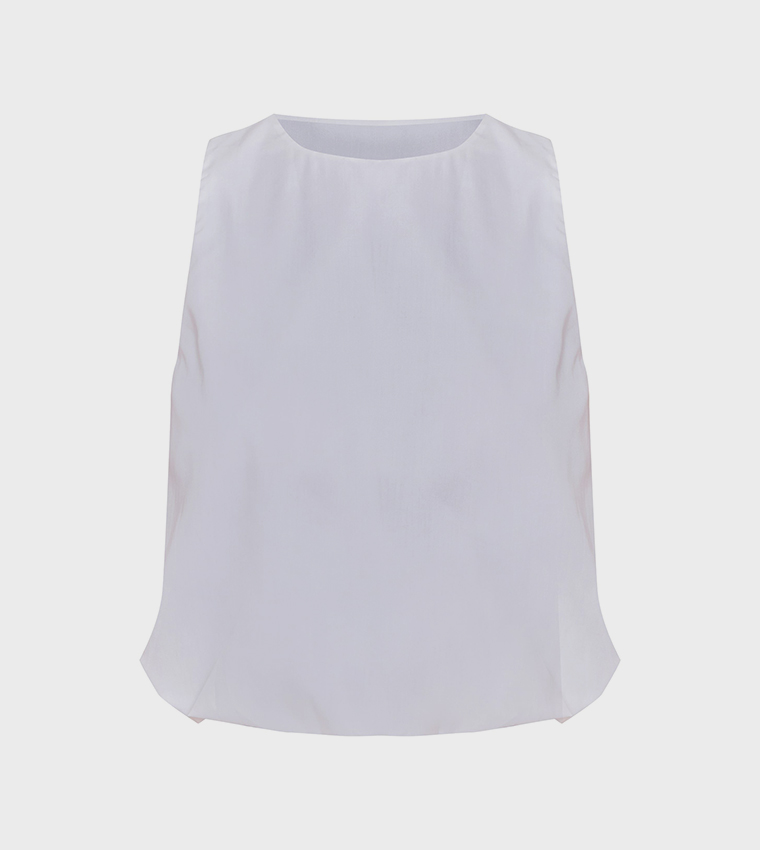 Bubble Hem Sleeveless Crop Top