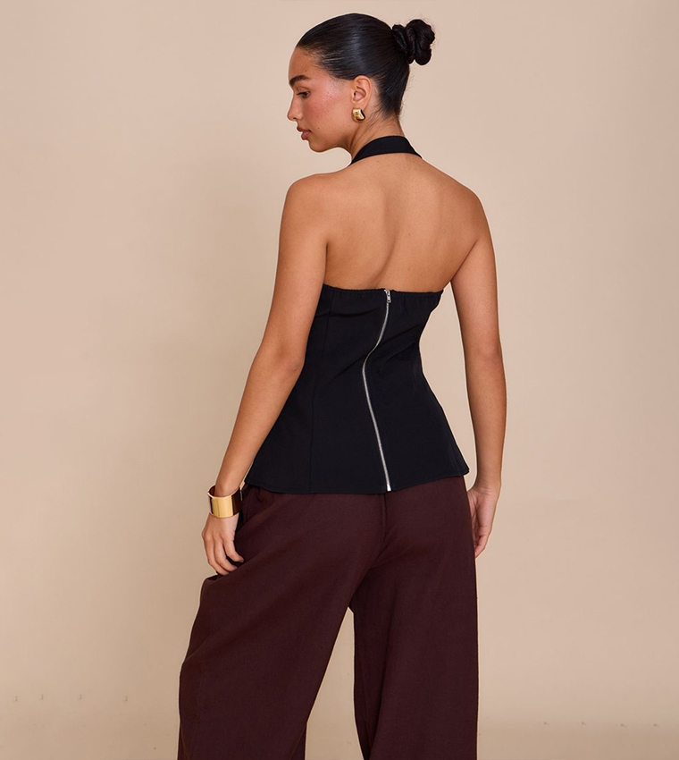 Trim Detail Halterneck Top