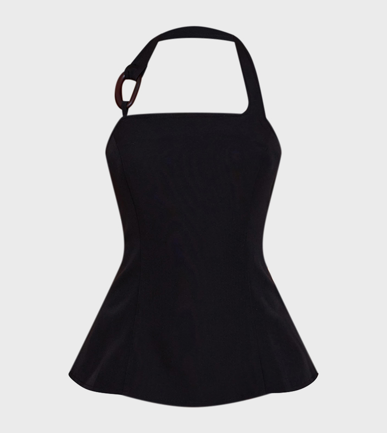 Trim Detail Halterneck Top