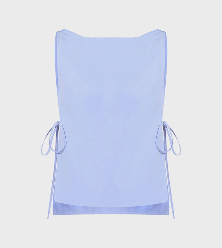 Solid Open Tie Side Crop Top