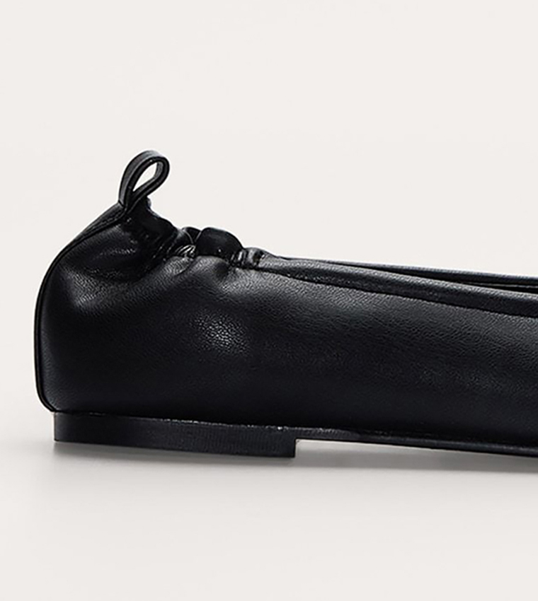 PU Asymmetric Square Toe Ballet Flats