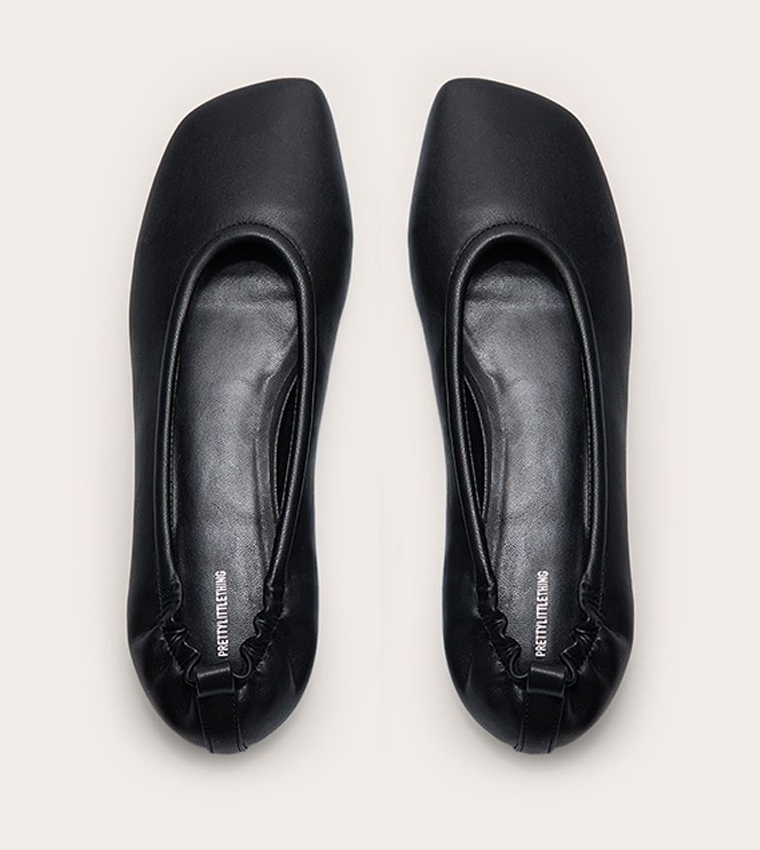 PU Asymmetric Square Toe Ballet Flats