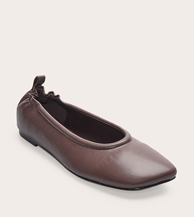 PU Square Toe Ballet Flats