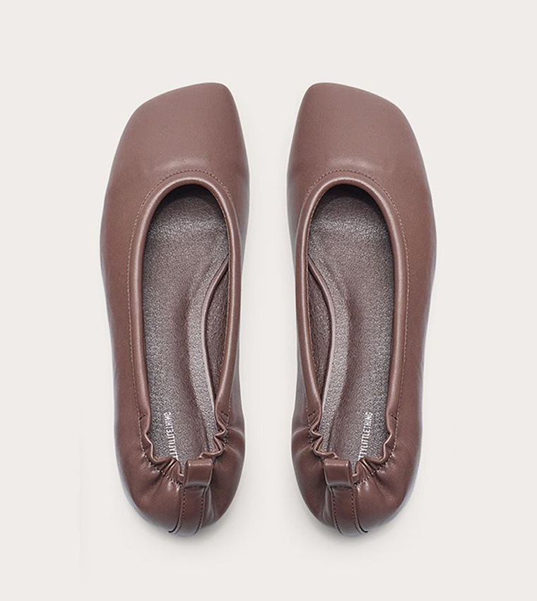 PU Square Toe Ballet Flats