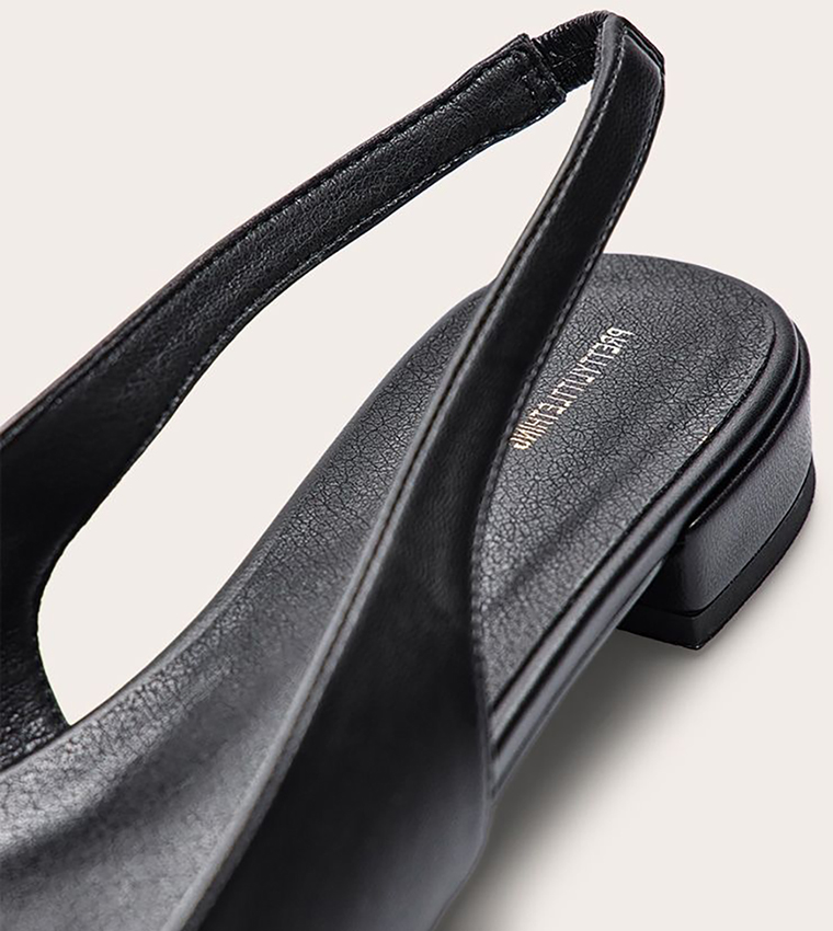 PU Pointed Toe Slingback Flat Shoes