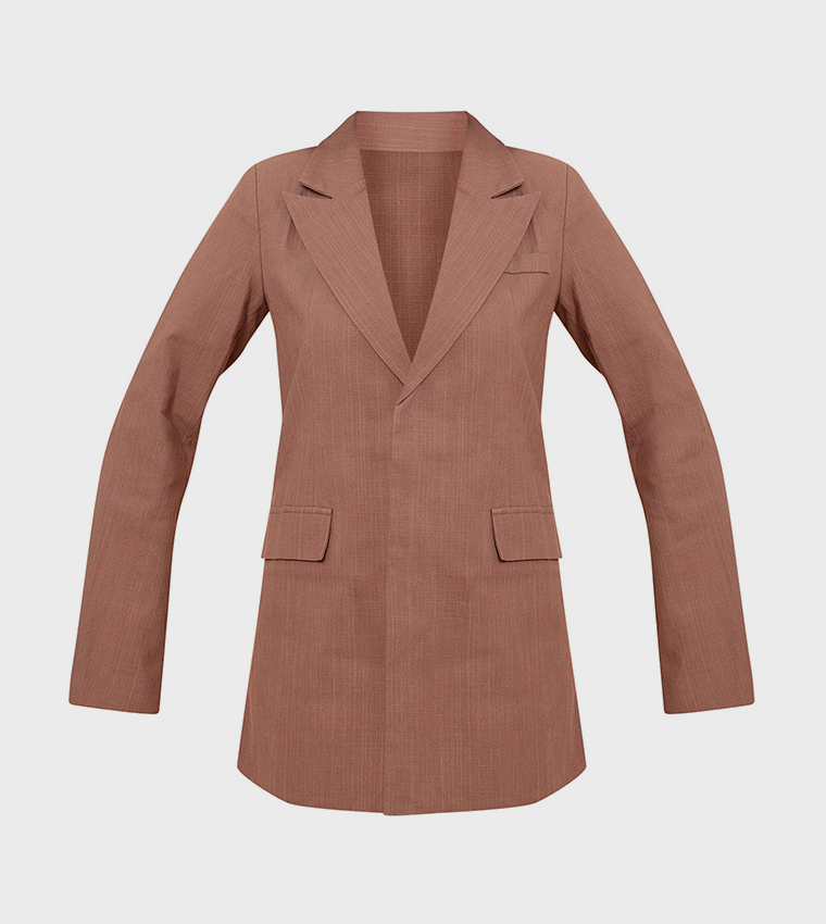 Linen Blend Mini Blazer Dress