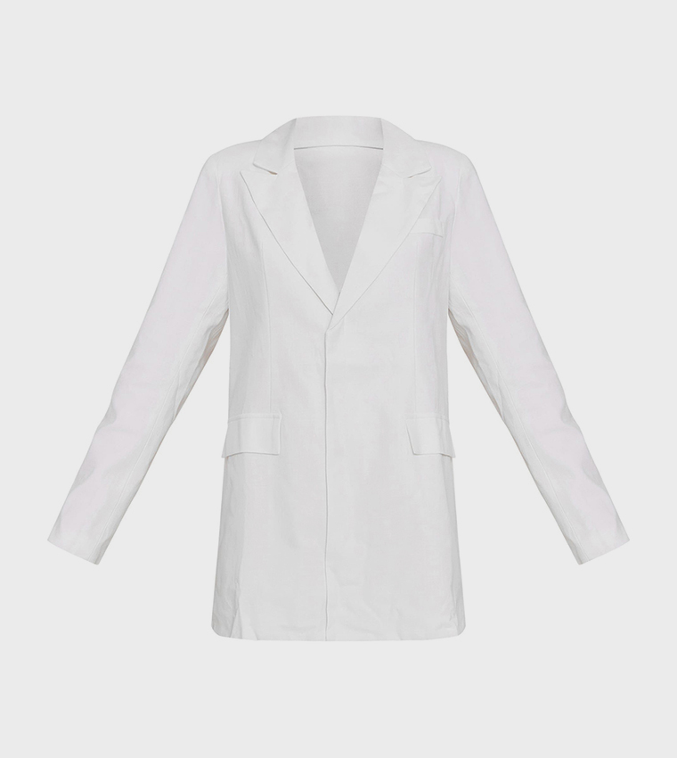 Linen Blend Mini Blazer Dress