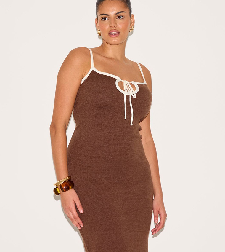princess polly baby blue dress Chocolate brown satin dress main image 1