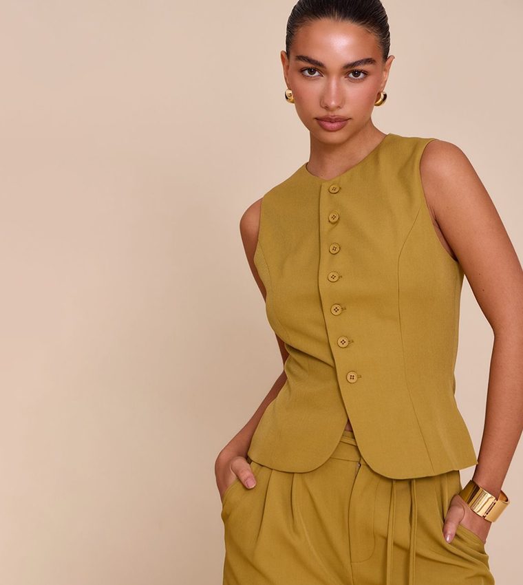 Solid Deep Tailored Waistcoat