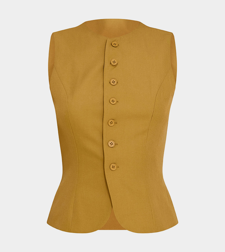 Solid Deep Tailored Waistcoat