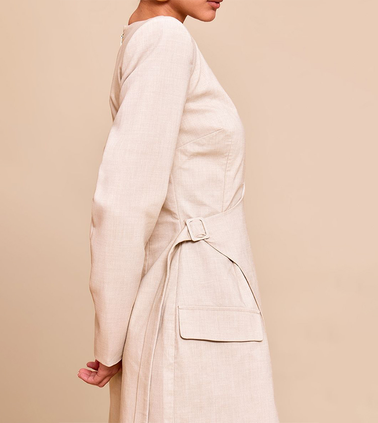 Tailored Asymmetrical Cut-Out Blazer Dress