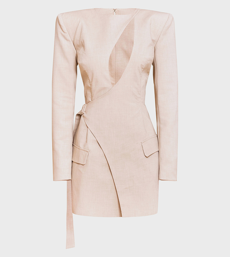 Tailored Asymmetrical Cut-Out Blazer Dress