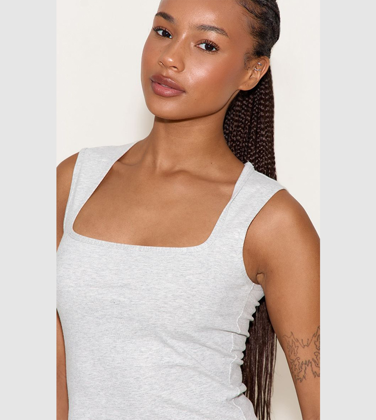 Petite Sculpt Square Neck Gym Top