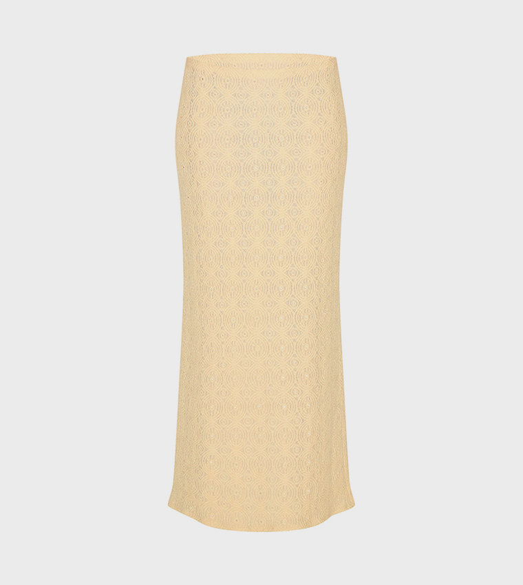 Petite Textured Low Rise Maxi Skirt