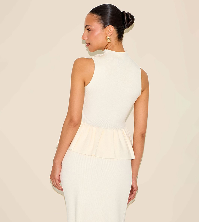 Petite Ribbed PeHem Sleeveless Top