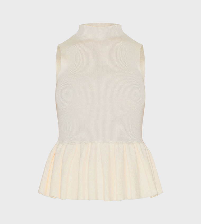 Petite Ribbed PeHem Sleeveless Top