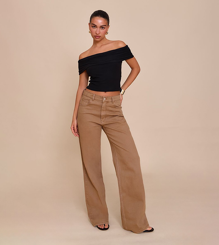 Soft Touch Bardot Crop Top