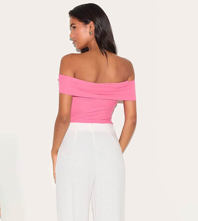 Soft Touch Bardot Crop Top