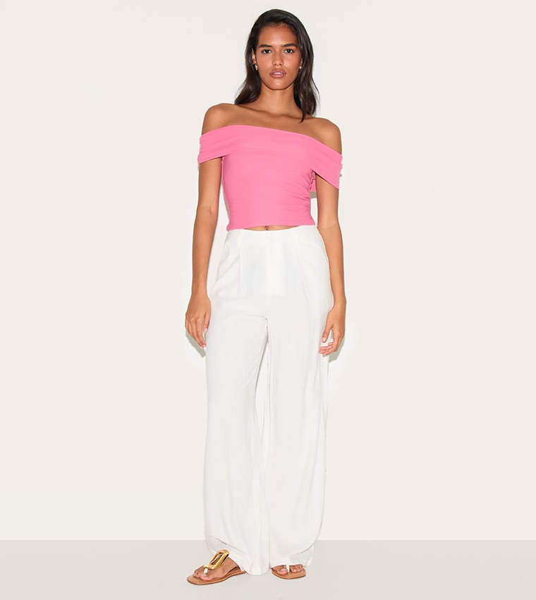 Soft Touch Bardot Crop Top