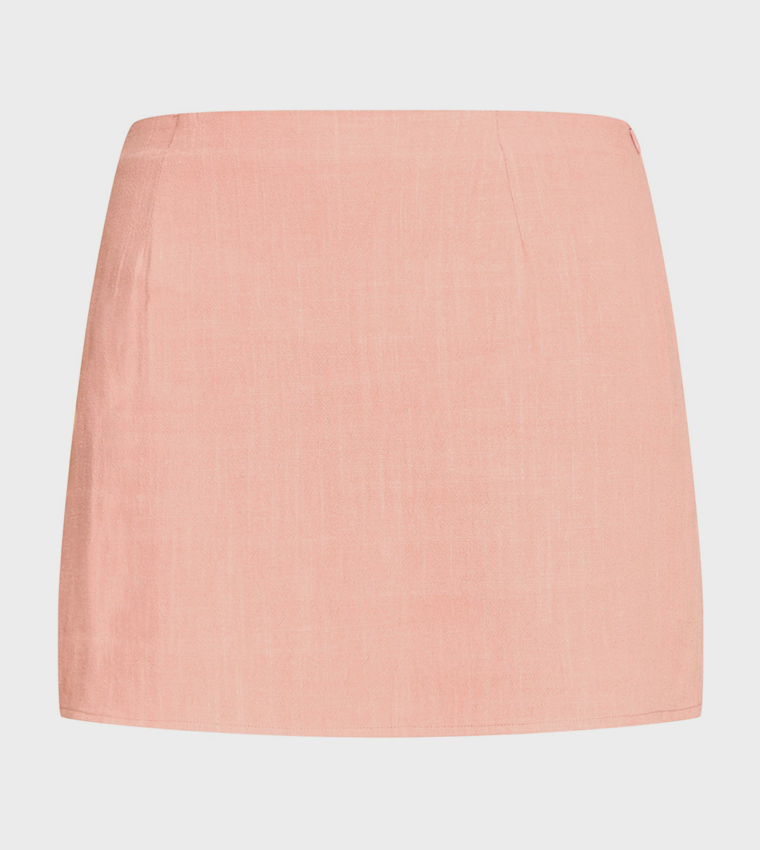 Linen Look Mini Skirt