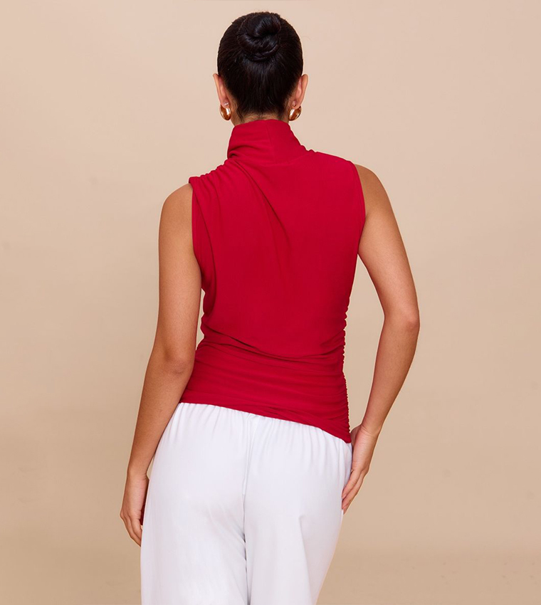 Soft Touch Ruched Side Sleeveless Top