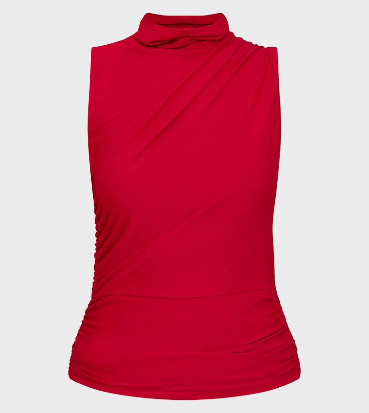 Soft Touch Ruched Side Sleeveless Top
