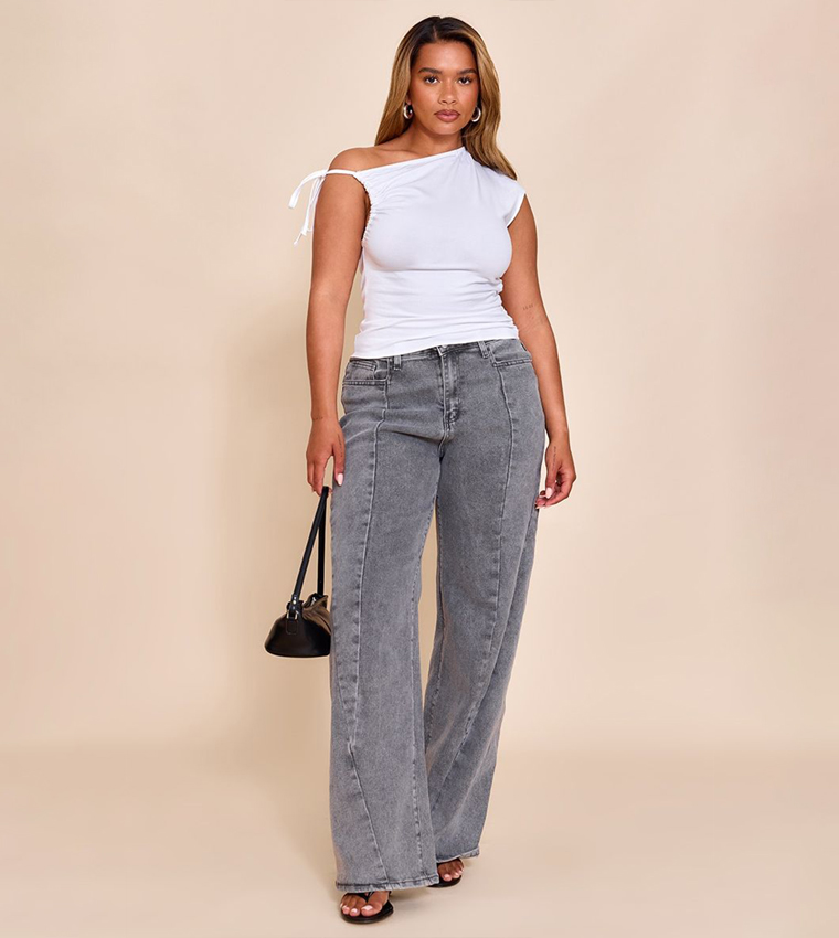 Shape Tie Ruched Shoulder Top