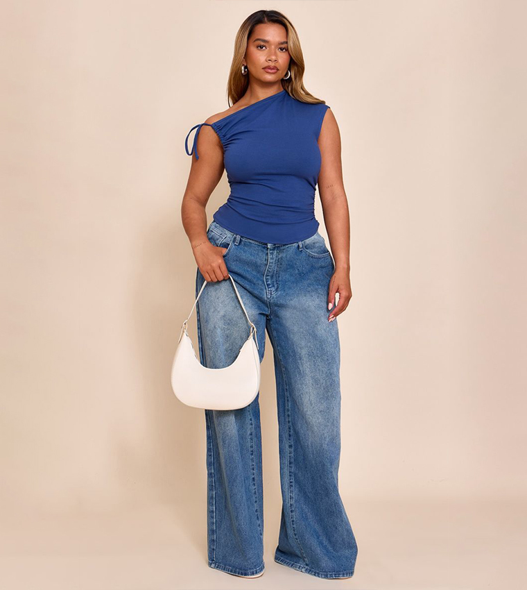 Shape Tie Ruched Shoulder Top