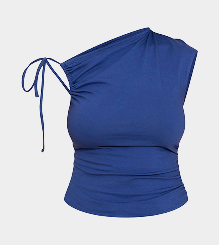 Shape Tie Ruched Shoulder Top