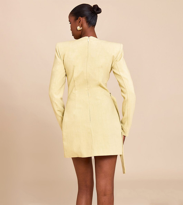 Tailored Asymmetrical Cut-Out Blazer Dress