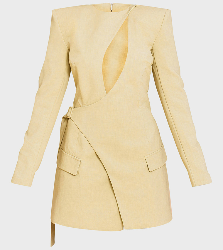Tailored Asymmetrical Cut-Out Blazer Dress
