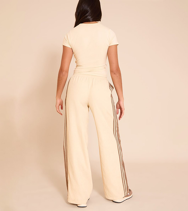 Contrast Striped Wide Leg Trousers