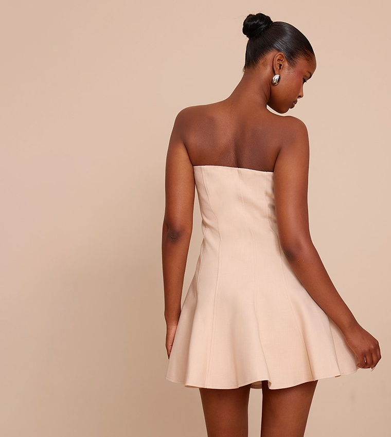 Strapless Shift Mini Dress