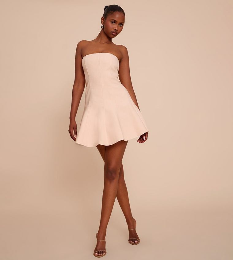 Strapless Shift Mini Dress