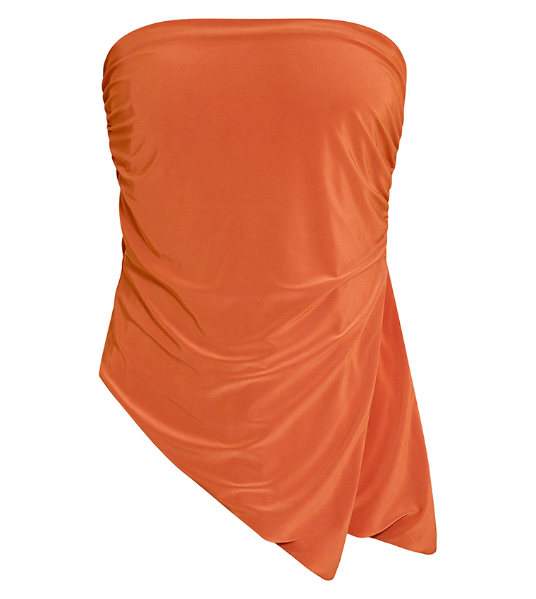 Double Layer Slinky Split Side Strapless Top