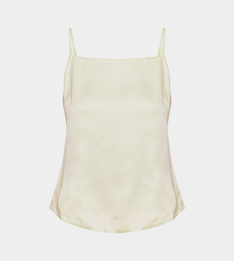 Satin Open Tie Back Strappy Top