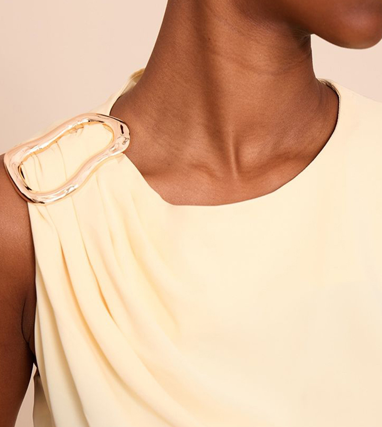 Metal Accent Sleeveless Top