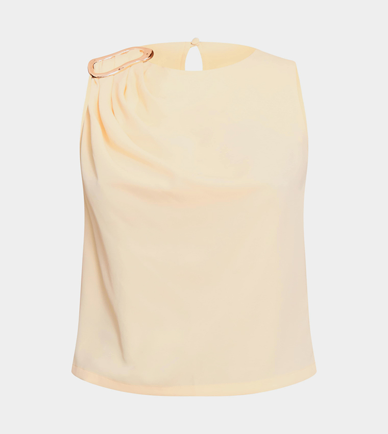 Metal Accent Sleeveless Top