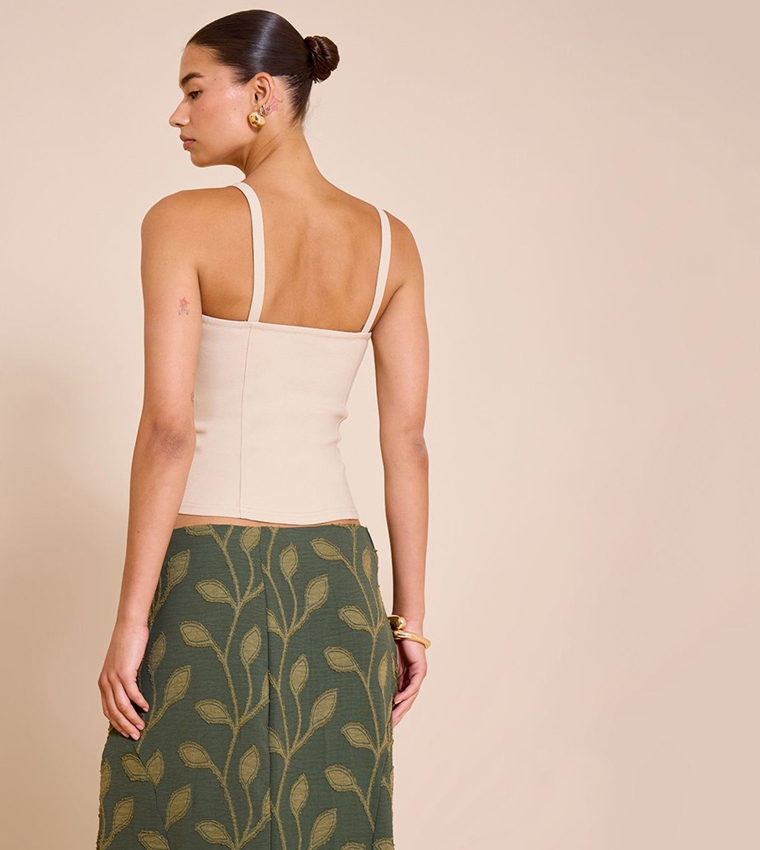Solid Woven Strappy Top