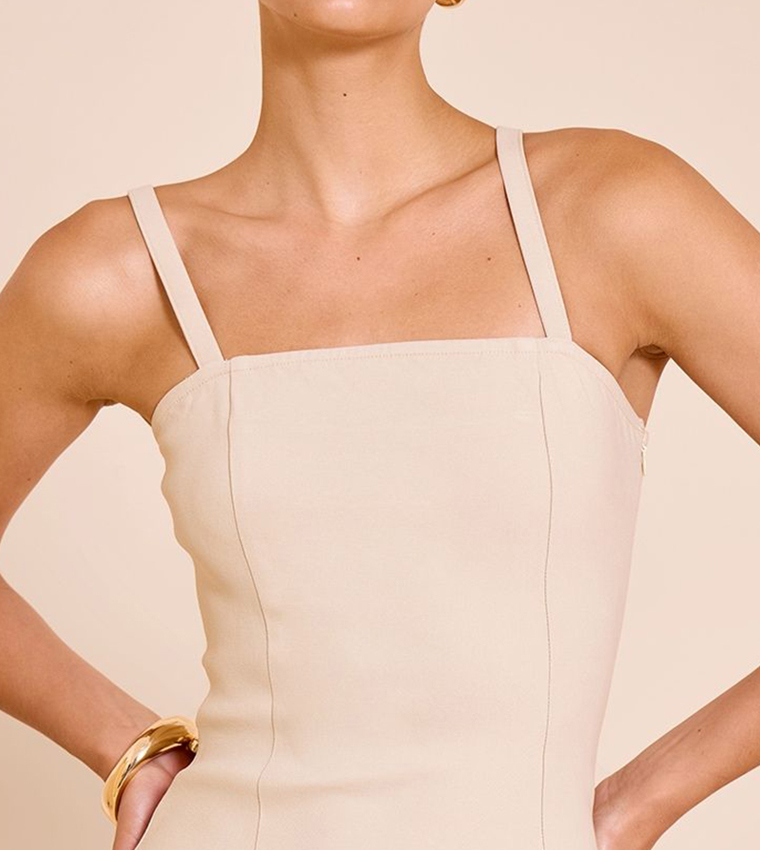 Solid Woven Strappy Top