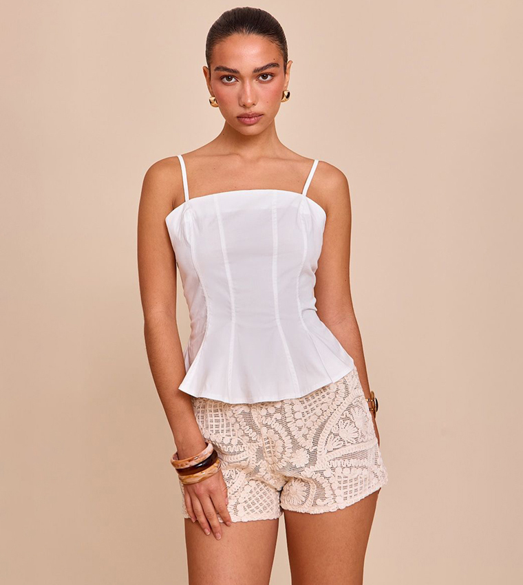 Cotton Shoulder Strap Top