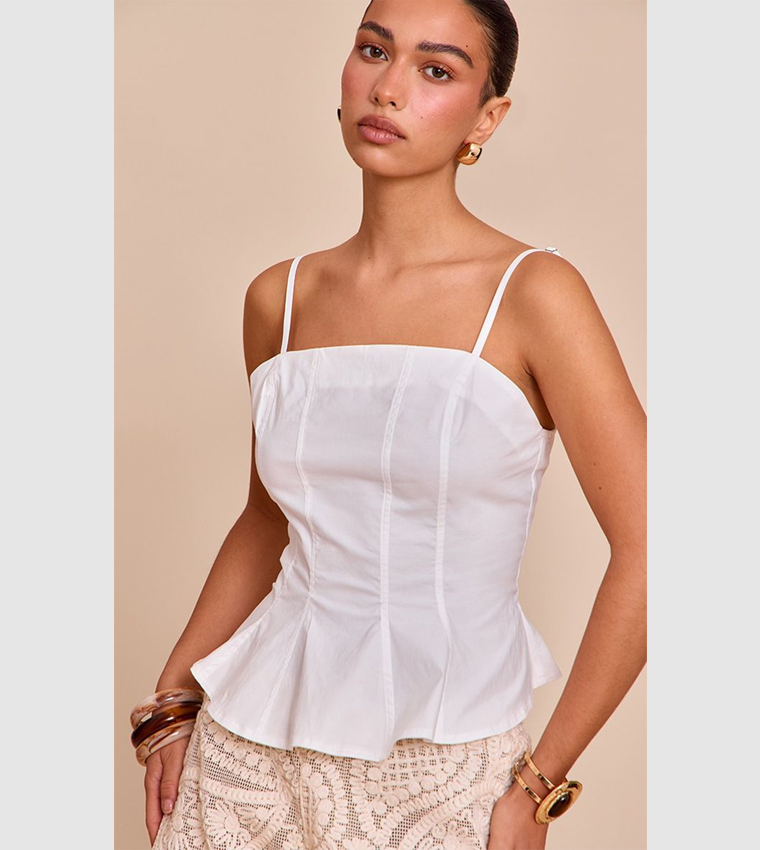 Cotton Shoulder Strap Top