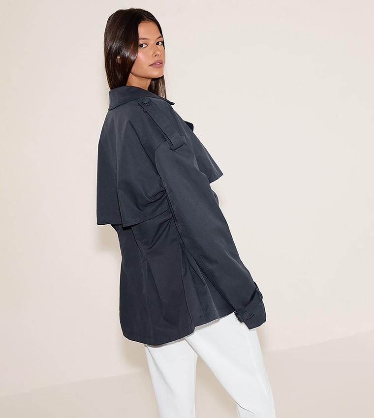 كوت ترنش بكم طويل وحزام 